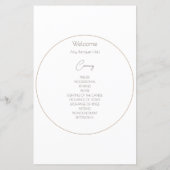 Programme de mariage minimaliste photo ronde (Dos)