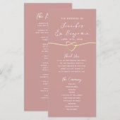 Programme de mariage minimaliste rose poussiéreux (Devant / Derrière)