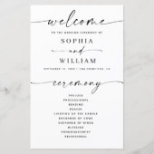 Programme de mariage minimaliste simple | Écriture (Devant)