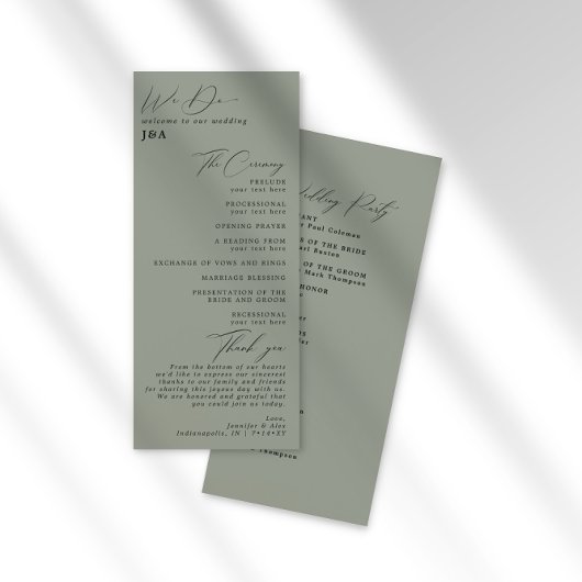 Programme de mariage minimaliste simple et écologi