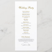Programme de mariage minimaliste textuel (Dos)