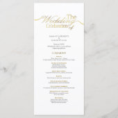 Programme de mariage minimaliste textuel (Devant)