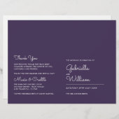 Programme de mariage minimaliste violet moderne (Devant / Derrière)