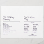 Programme de mariage minimaliste violet moderne (Dos)
