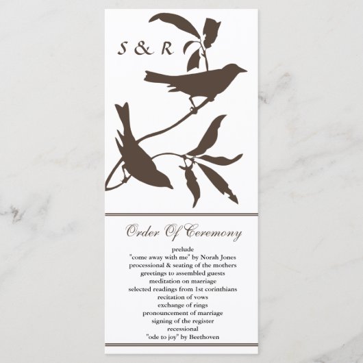 programme de mariage mocha (Devant)