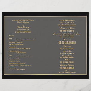 Programme de mariage modèle "noir et or"
