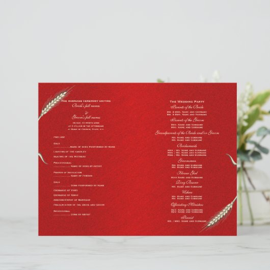 Programme de mariage modèle rouge (quatre) (Debout devant)