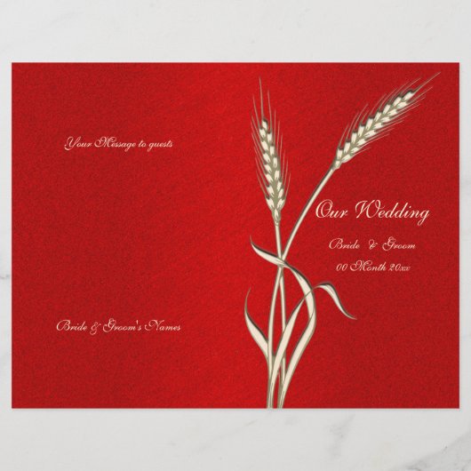 Programme de mariage modèle rouge (quatre) (Dos)