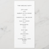 Programme de mariage moderne. (Dos)