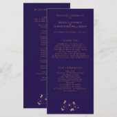 Programme de mariage moderne à fleurs en cuivre et (Devant / Derrière)