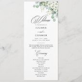 Programme de mariage moderne à la verdure émeraude (Devant)