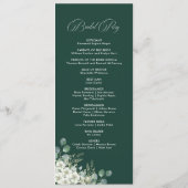 Programme de mariage moderne à la verdure émeraude (Dos)