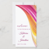 Programme de mariage-moderne Abstrait-rose orange (Devant)