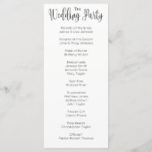 Programme de mariage moderne. Amour. Cérémonie sim (Dos)