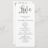 Programme de mariage moderne. Amour. Cérémonie sim (Devant / Derrière)