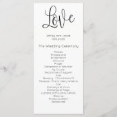 Programme de mariage moderne. Amour. Cérémonie sim (Devant)