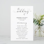 Programme de mariage moderne au cœur noir et blanc (Debout devant)