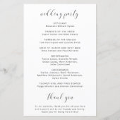 Programme de mariage moderne au cœur noir et blanc (Dos)