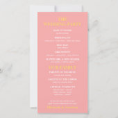 Programme de mariage moderne aux coquelicots roses (Dos)