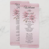 Programme de mariage moderne aux fleurs roses (Devant / Derrière)