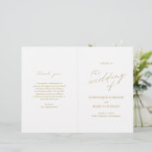 Programme de mariage moderne avec calligraphie dor (Debout devant)