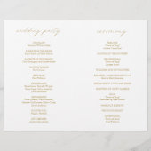 Programme de mariage moderne avec calligraphie dor (Dos)