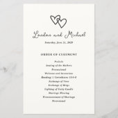Programme de mariage moderne avec des cœurs dessin (Devant)