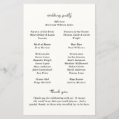 Programme de mariage moderne avec flûtes dessinées (Dos)