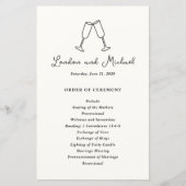 Programme de mariage moderne avec flûtes dessinées (Devant)