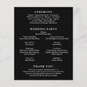 Programme de mariage moderne avec monogramme gras  (Dos)