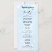 Programme de mariage moderne bleu clair et blanc (Dos)