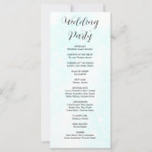 Programme de mariage moderne bleu clair et blanc (Dos)