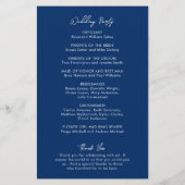 Programme de mariage moderne bleu marine minimal (Dos)