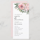 Programme de mariage moderne Blush Florals (Devant / Derrière)