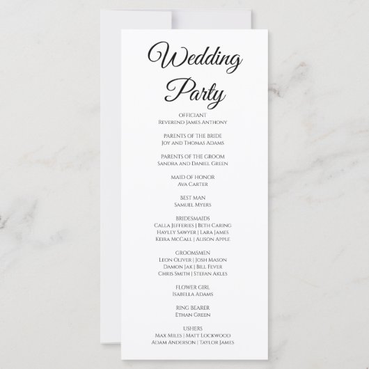 Programme de mariage moderne Boho Fleur sauvage Ga (Dos)