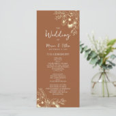 Programme de mariage moderne boho orange brûlé (Debout devant)