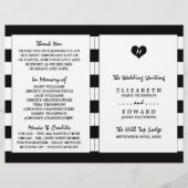 Programme de mariage moderne chic noir et blanc (Devant)