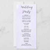 Programme de mariage moderne clair violet et blanc (Dos)