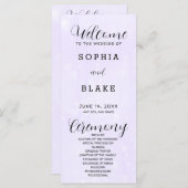 Programme de mariage moderne clair violet et blanc (Devant / Derrière)