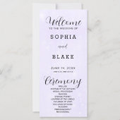 Programme de mariage moderne clair violet et blanc (Devant)