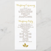 Programme de mariage moderne de l'arbre à feuille  (Dos)