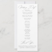 Programme de mariage moderne de prairie de fleurs (Dos)