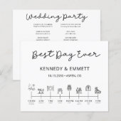 Programme de Mariage Moderne Élegant avec Horaire (Devant / Derrière)