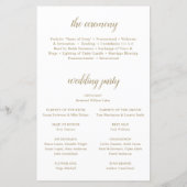 Programme de mariage moderne élégant floral or bla (Dos)