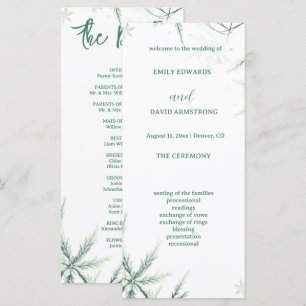Programme de mariage moderne élégant simple
