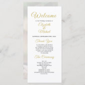 Programme de mariage moderne en écriture dorée (Devant / Derrière)