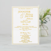 Programme de mariage moderne en feuille d'or (Debout devant)