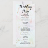 Programme de mariage moderne en marbre blanc rose (Dos)