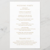 Programme de mariage moderne en or simple et gras (Dos)
