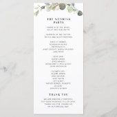 programme de mariage moderne eucalyptus vert (Dos)